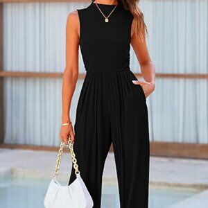 PRETTYGARDEN Womens Summer Jumpsuits Dressy Casual One Piece Outfits Sleeveless